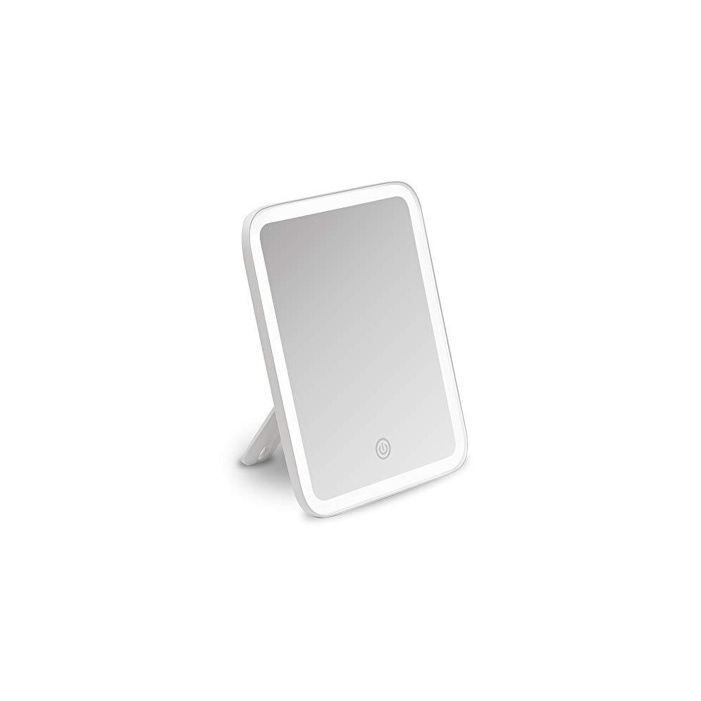Fancii Portable LED Makeup Mirror with 3 Light Settings, 1x/ 10x Magnifying - Cordless Lighted Travel Vanity Mirror + Adjustable Kickstand (Aura Go)