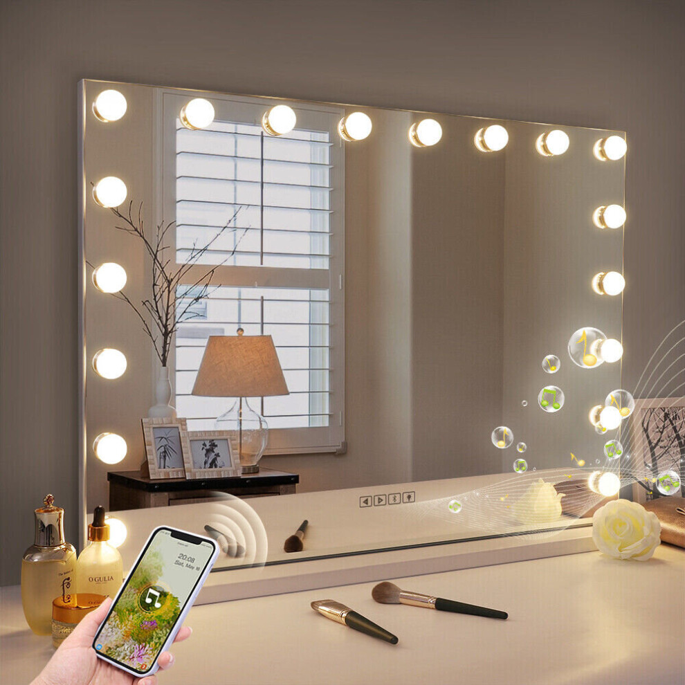 80x58cm Bluetooth Hollywood Vanity Mirror with Lights