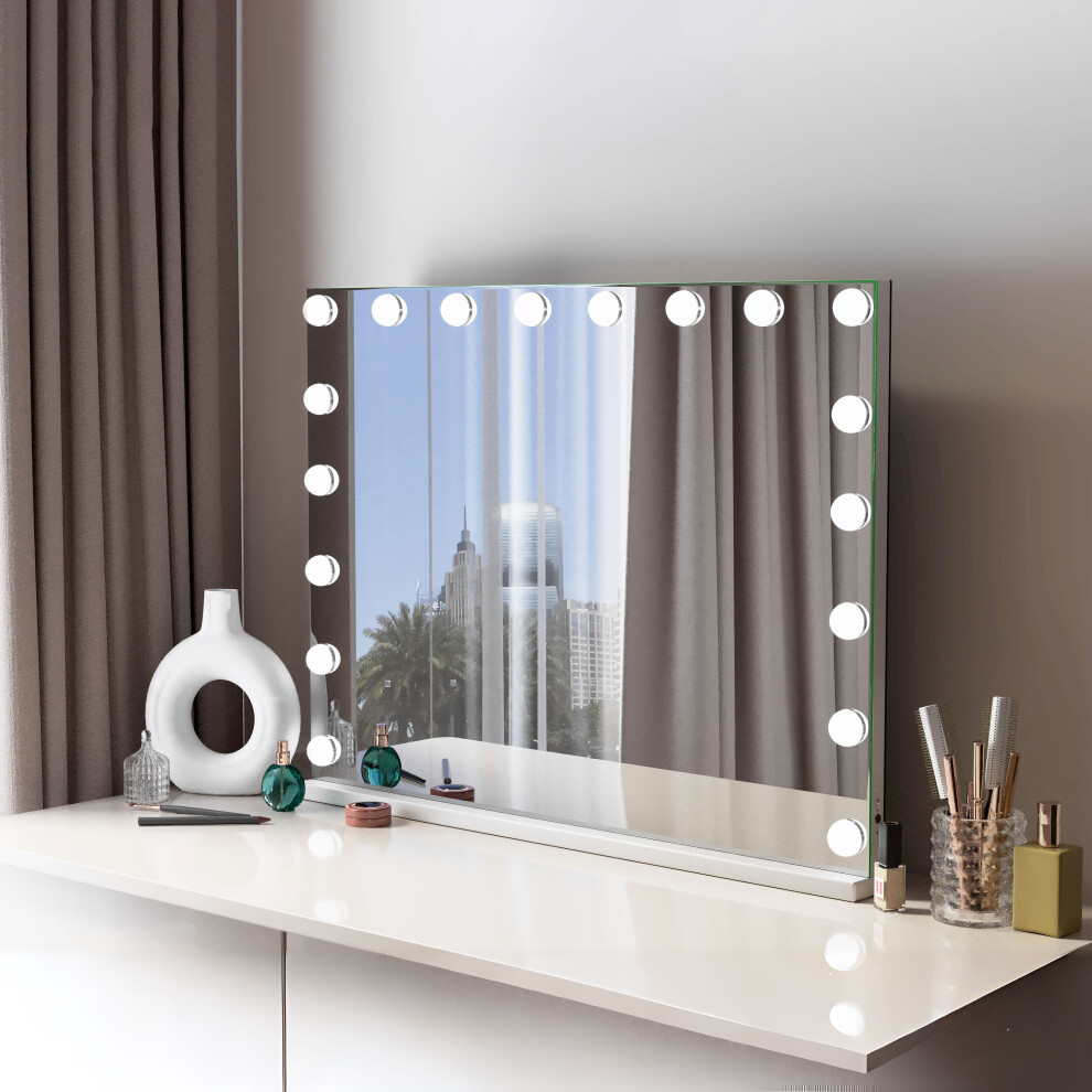 80x58cm Hollywood Vanity Mirror with Lights Table Wall Mount
