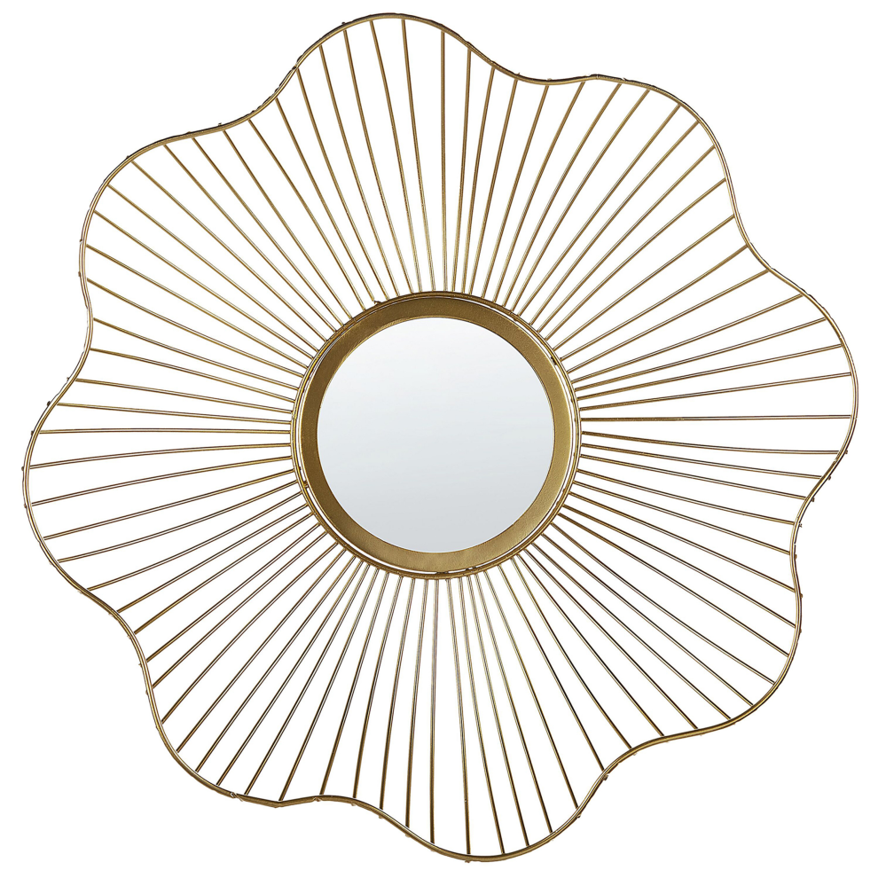 Flower Metal Wall Mirror 40 cm Gold SENS