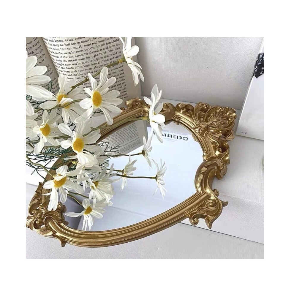 French retro Mirror palace relief mirror makeup mirror