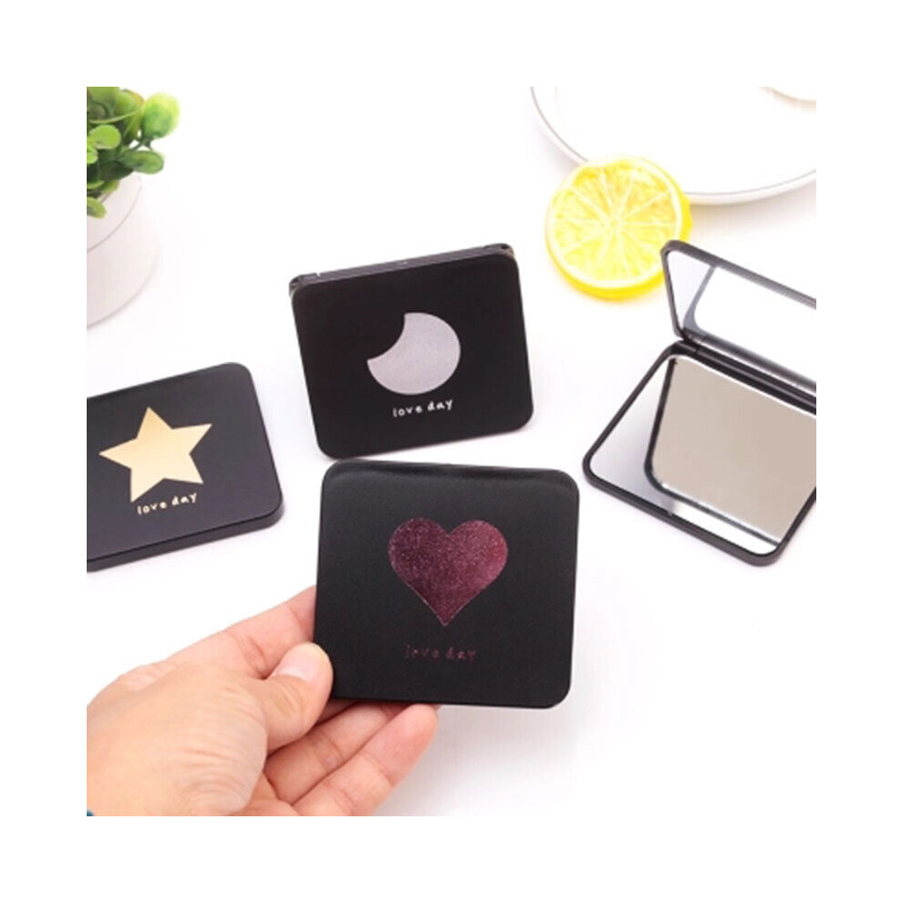 Girls Mirrors Portable Folding Princess Mirror Heart /Cat Print Square Make Up Mirror Decorative Mirrors