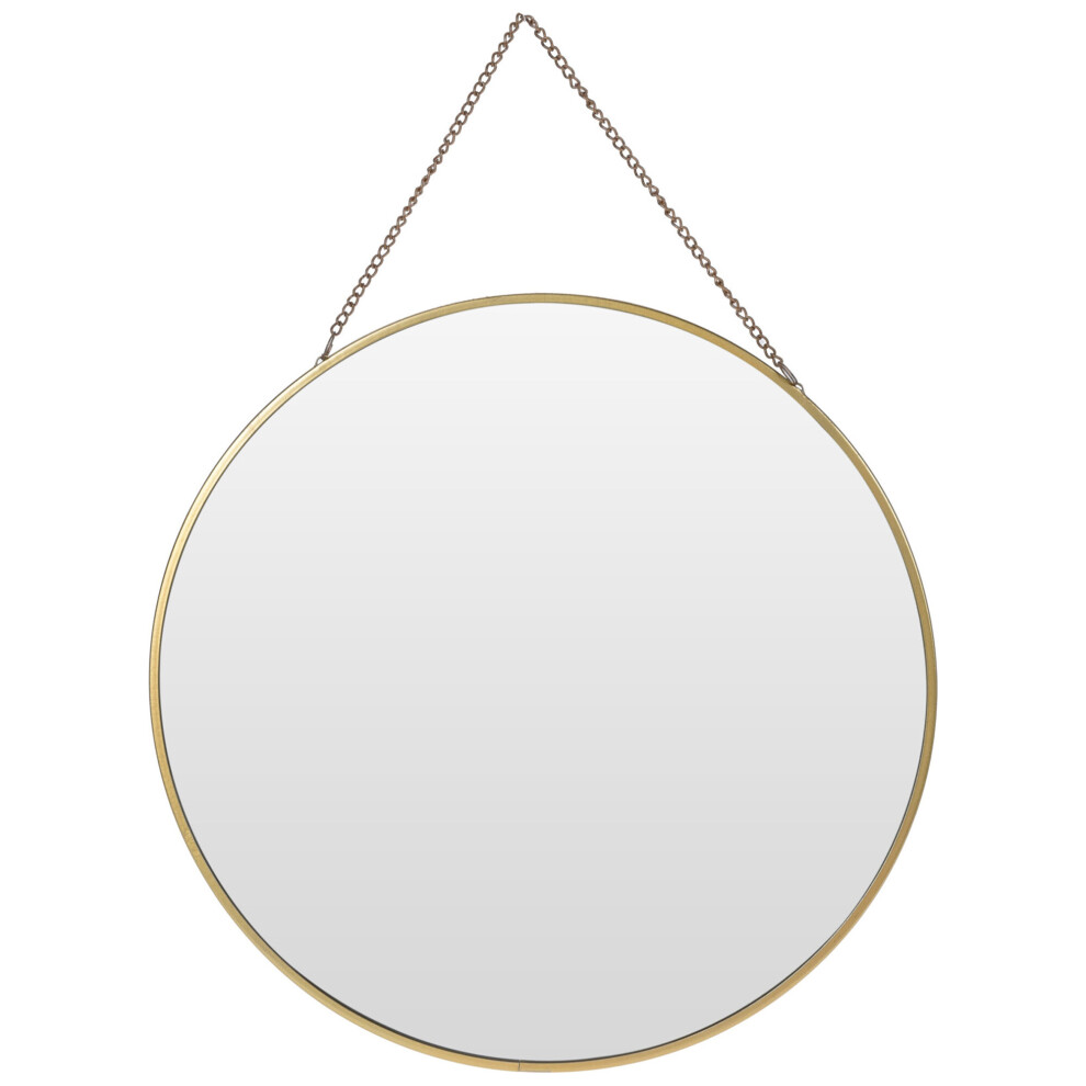 (Gold) 30cm Gold or Black Round Hanging Wall Mirror Hallway Bathroom Bedroom Home Decor