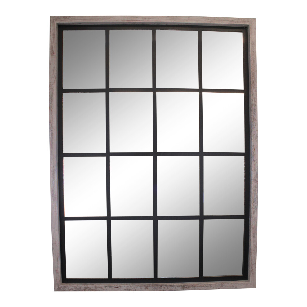 Grey Window Style Wall Mirror 60x80cm