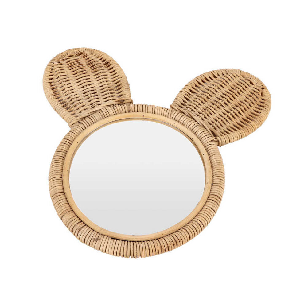 Hanging Mirror High Definition Rattan Mirror Wall Decorative Makeup Mirror for Bathroom Hotel Hotel Hanging Mirror