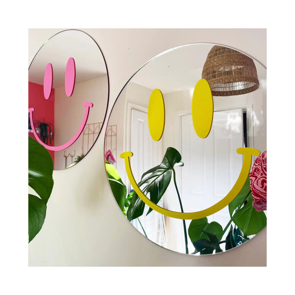 Happy Smile Mirror Acrylic Large Flower Colorful Mirror Living Room Home Decorative Wall Funky Smiling Face Mirror Gift - Image 2
