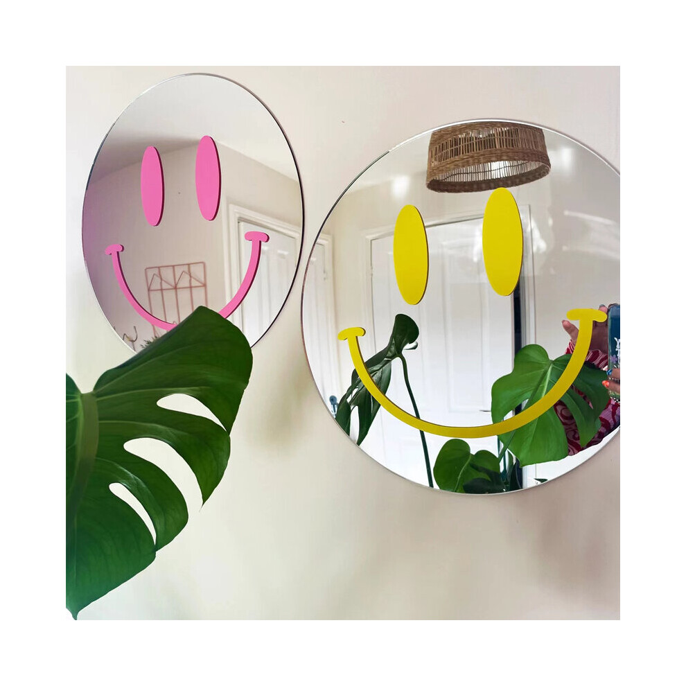 Happy Smile Mirror Acrylic Large Flower Colorful Mirror Living Room Home Decorative Wall Funky Smiling Face Mirror Gift - Image 6