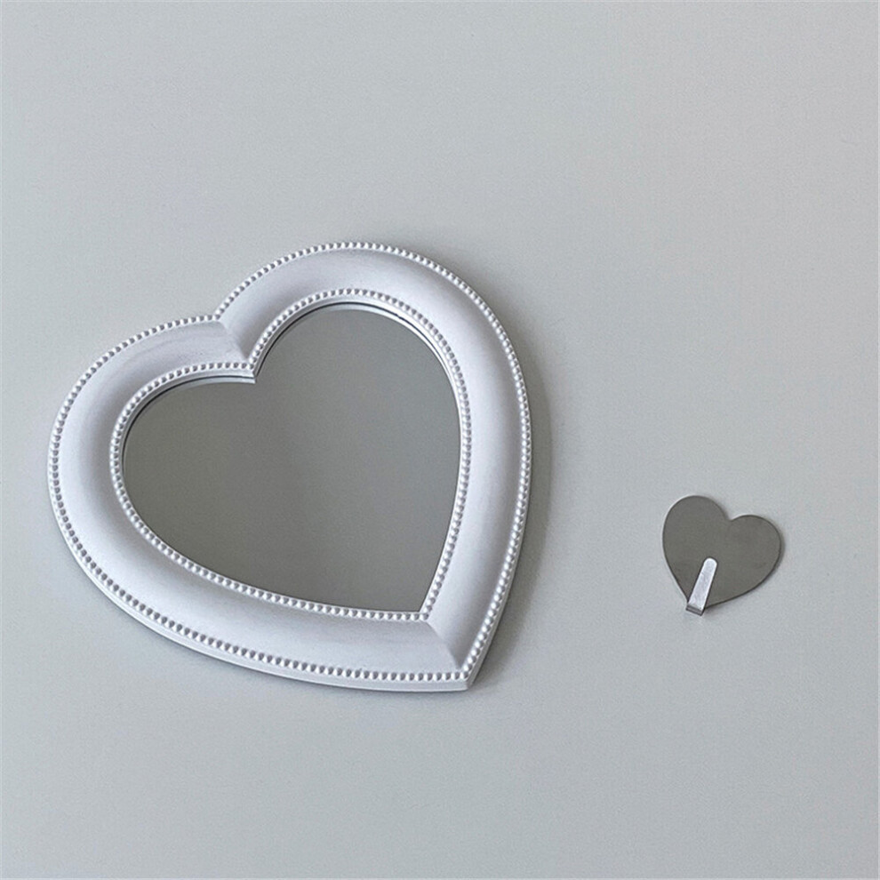 Heart Shape Make-up Mirror Girls Room Decor Stand On Table Bedroom Cosmetic Mirror Dormitory Bathroom Accessories Wall Hanging