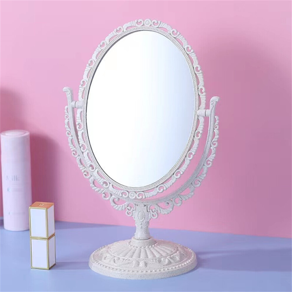 Heart Shaped Makeup Mirror Vintage Nordic Style Acrylic Double Side Makeup Mirror Rotatable Desktop Makeup Cosmetic Mirrors Tool