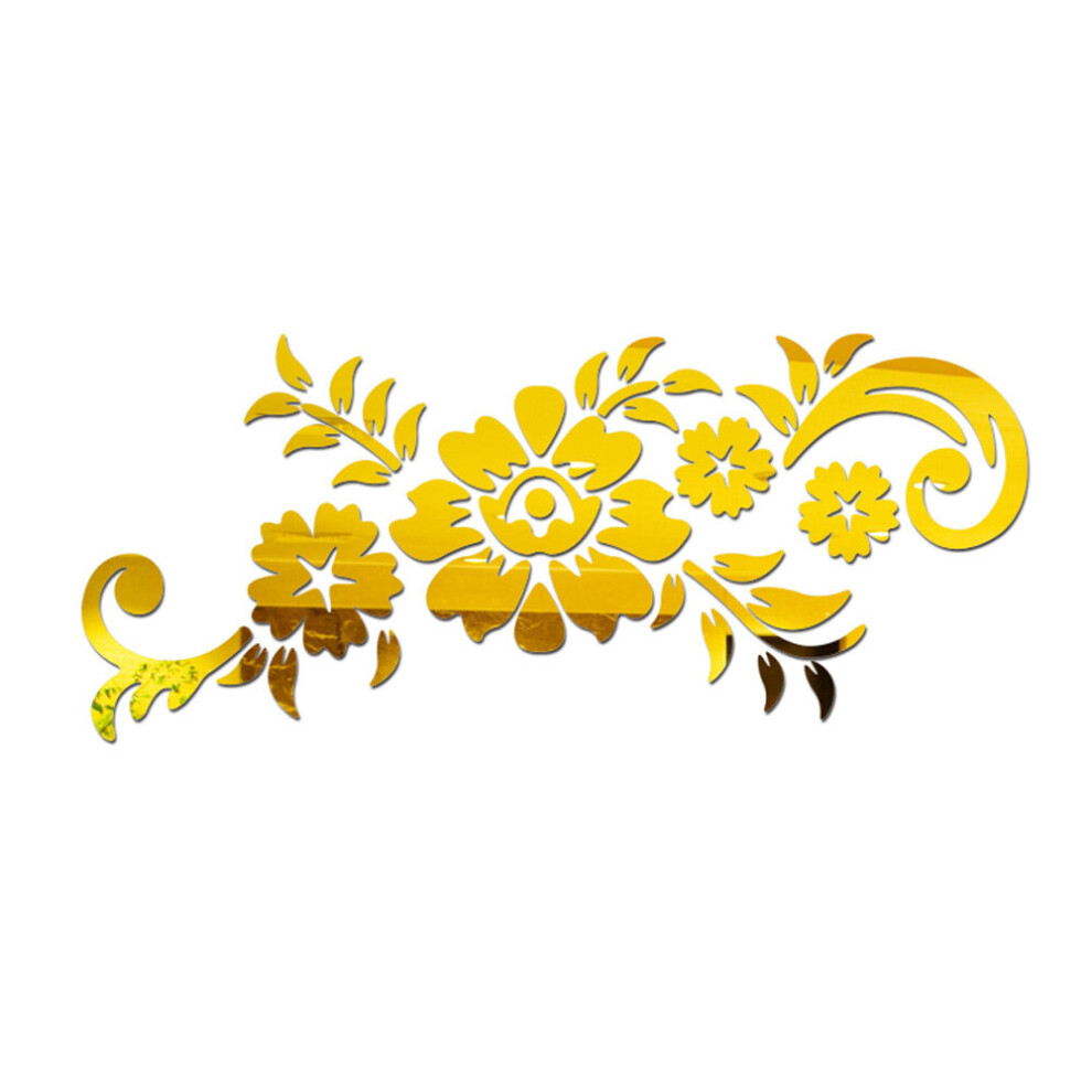 Home Decoration Acrylic Decals Mural Anti Fade Wall Stickers Background Crystal Mirror Flower Shape Bedroom Art Innovative