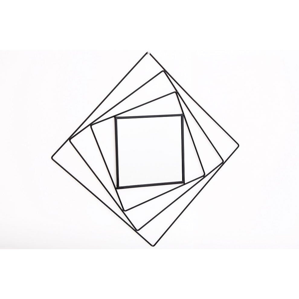Home Decorative Black Square Wire Mirror