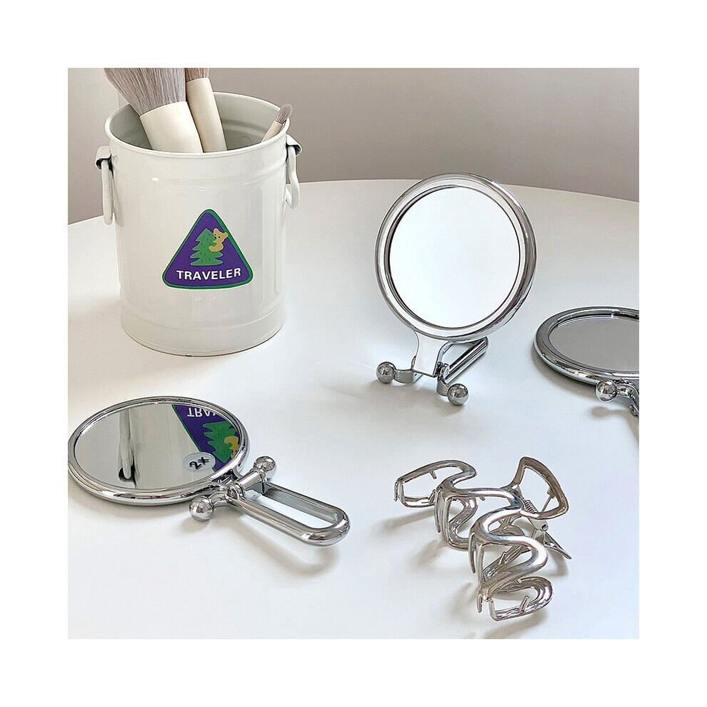 Ins Folding Cosmetic Mirror Mini Make Up Mirrors Hand Held Makeup Mirrors Colorful Desktop Decorative Mirror Living Room Deocr