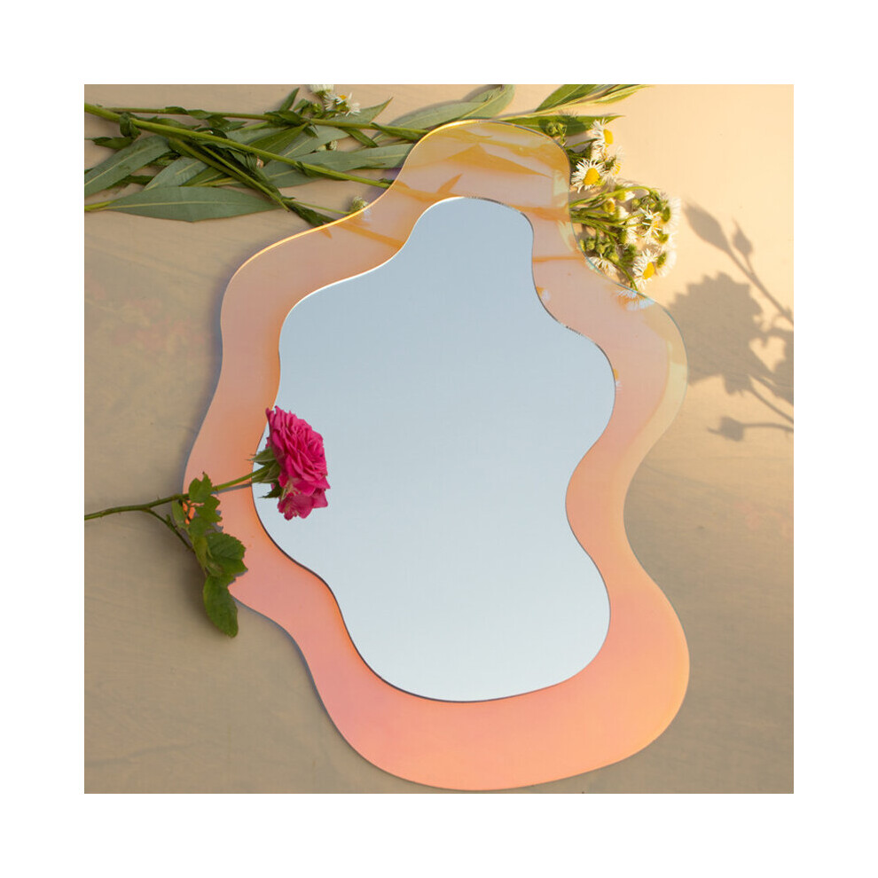 Ins Irregular Decorative Mirror Acrylic Wavy Makeup Mirrors Creative Discolored Acrylic Mirrors Girls Dressing Table Ornaments - Image 2