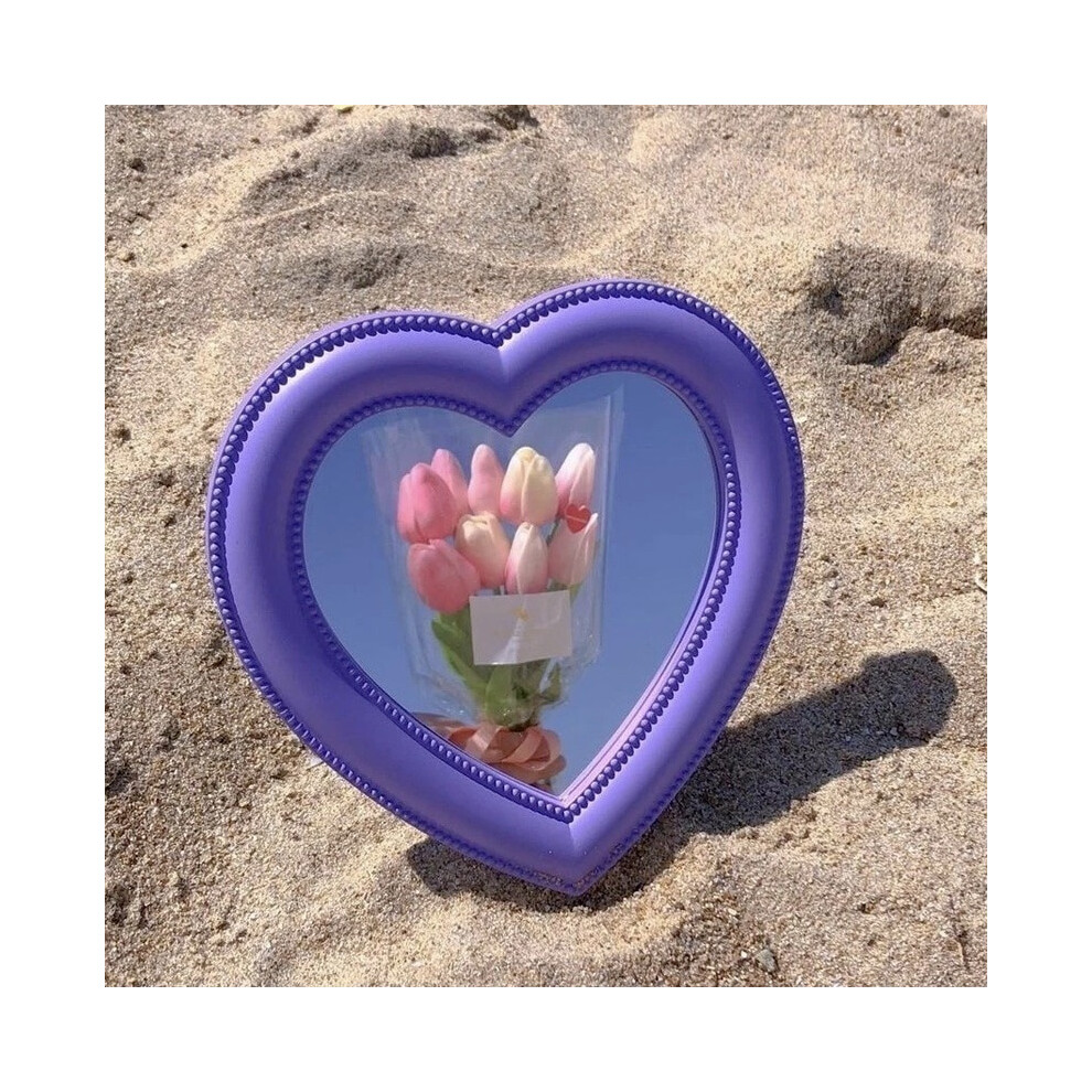 Ins Love Heart Cosmetic Mirror Wall Hanging Dormitory Dressing Mirror Home Decor Living Room Decorative Mirrors for Girls - Image 5