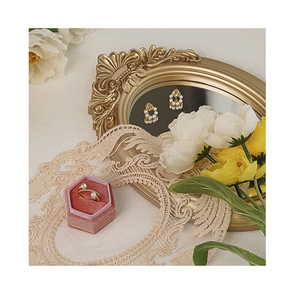 Ins Nordic Resin Small Round Table Mirror Tray Vintage Bedroom Makeup Standing Home Decorative Mirror - Image 6