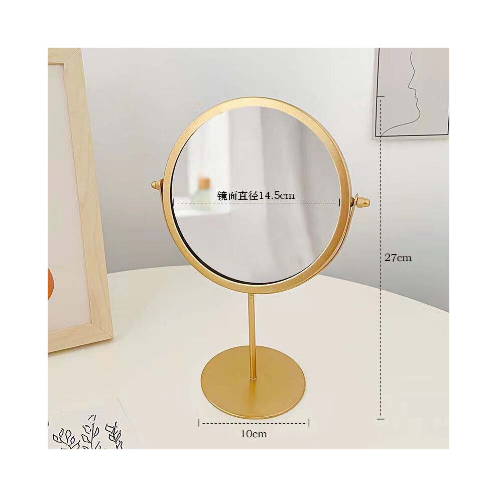 Ins Nordic Table Top Rotatable Makeup Mirrors Bedroom Dormitory Girl Iron Art Home Decor Dressing Table Mirror