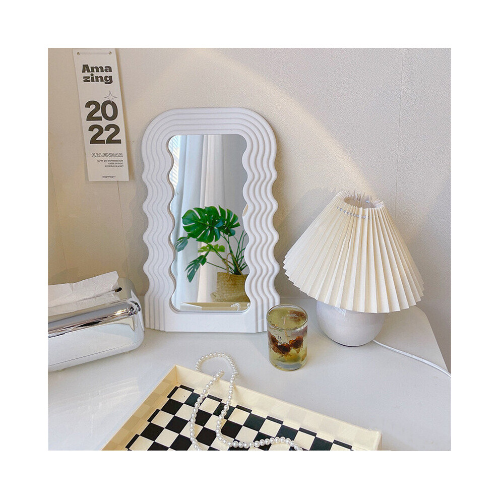 Ins Style Desktop Wave Mirror Cosmetic Mirror Bathroom Mirror Decorative Mirror Plastic Framed Mirrors for Home Wall Mirror - Image 3
