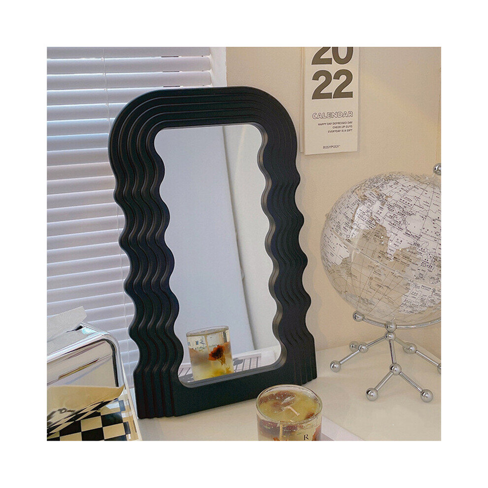 Ins Style Desktop Wave Mirror Cosmetic Mirror Bathroom Mirror Decorative Mirror Plastic Framed Mirrors for Home Wall Mirror - Image 4