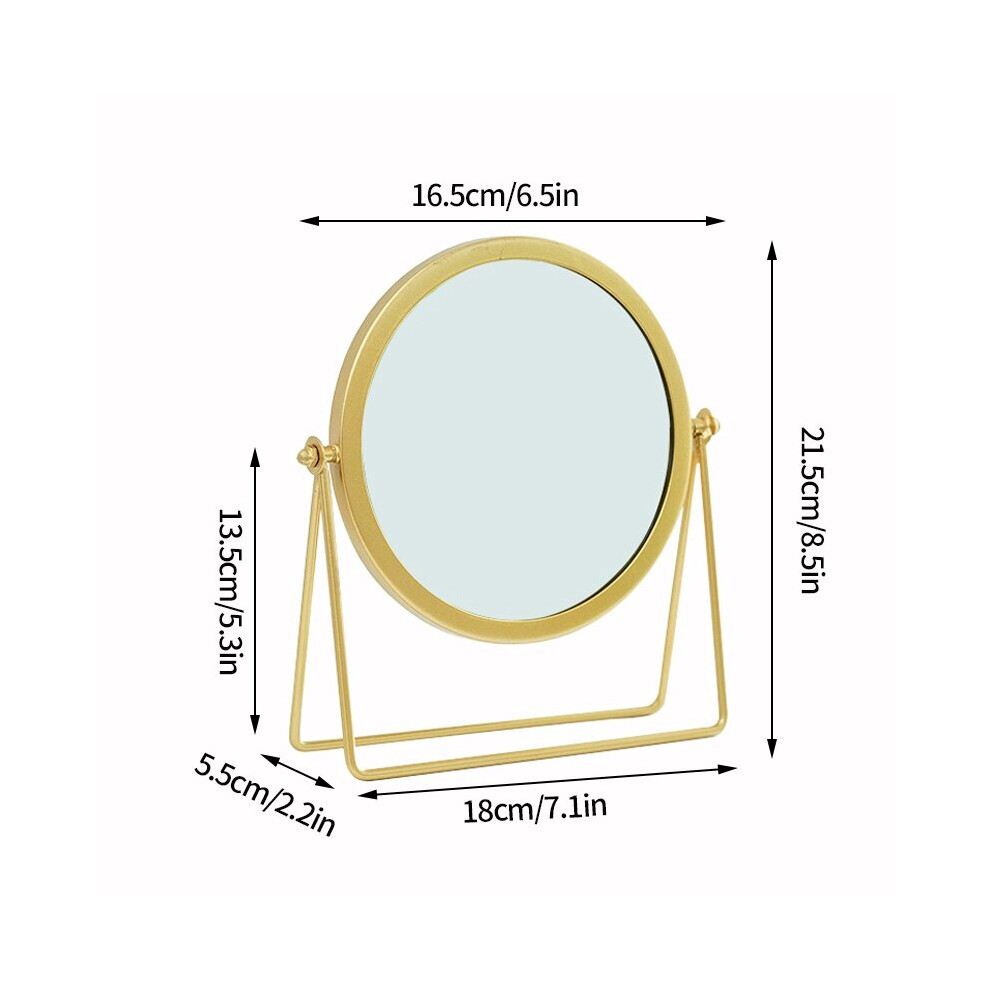 INS Table Mirrors Desktop Makeup Mirror Stainless Steel Base Stand Girls Rotate Cosmetic Mirror Decorative Home Deocr