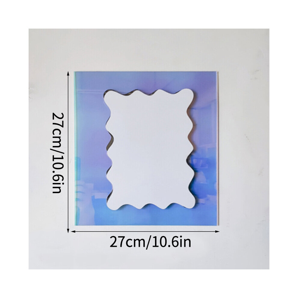 Irregular Decorative Mirrors Acrylic Flower Makeup Mirror Colorful Mirrors for Home Wall Wave Shape Mirror Bedroom Decor ??