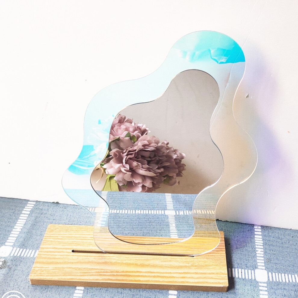 Irregular Flower Mirror Acrylic Makeup Mirror Wall Hanging Decorative Mirror for Dormitory Bedroom Desktop Ornament tray - Image 3