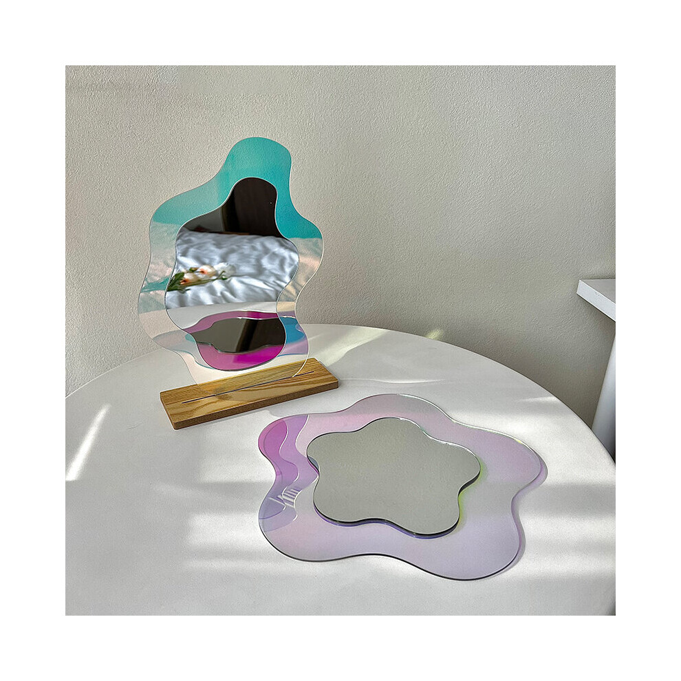 Irregular Flower Mirror Acrylic Makeup Mirror Wall Hanging Decorative Mirror for Dormitory Bedroom Desktop Ornament tray - Image 6