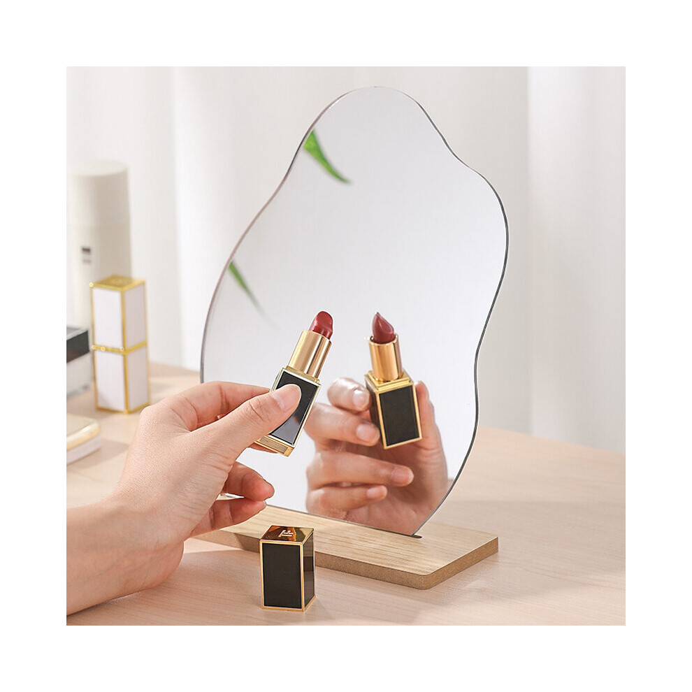 Irregular Mirror Dormitory Desktop Desktop Wooden Makeup Mirror Acrylic Home Shooting Dressing Mirror Bedroom Mirror