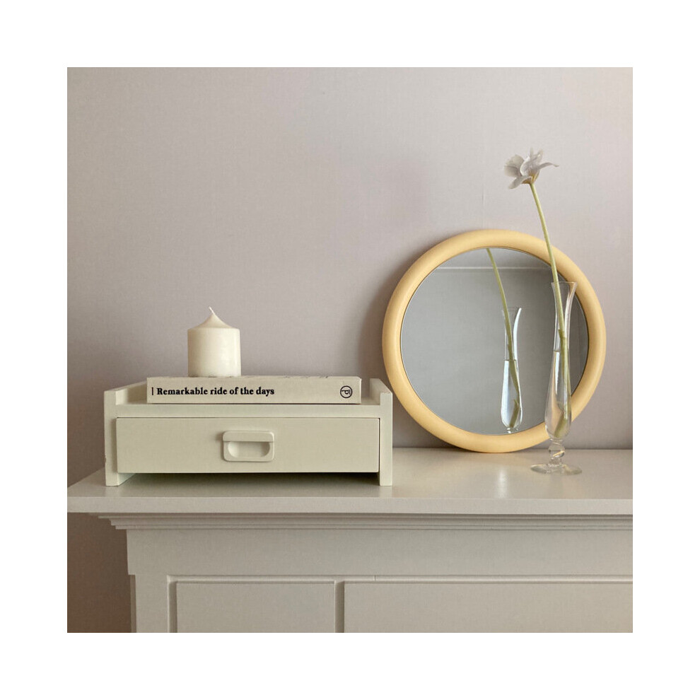 JOYLOVE Nordic Style Round Makeup Mirror Vintage Natural Wood Frame Desktop Dressing Make Up Mirror Table Room Decoration Photo - Image 5