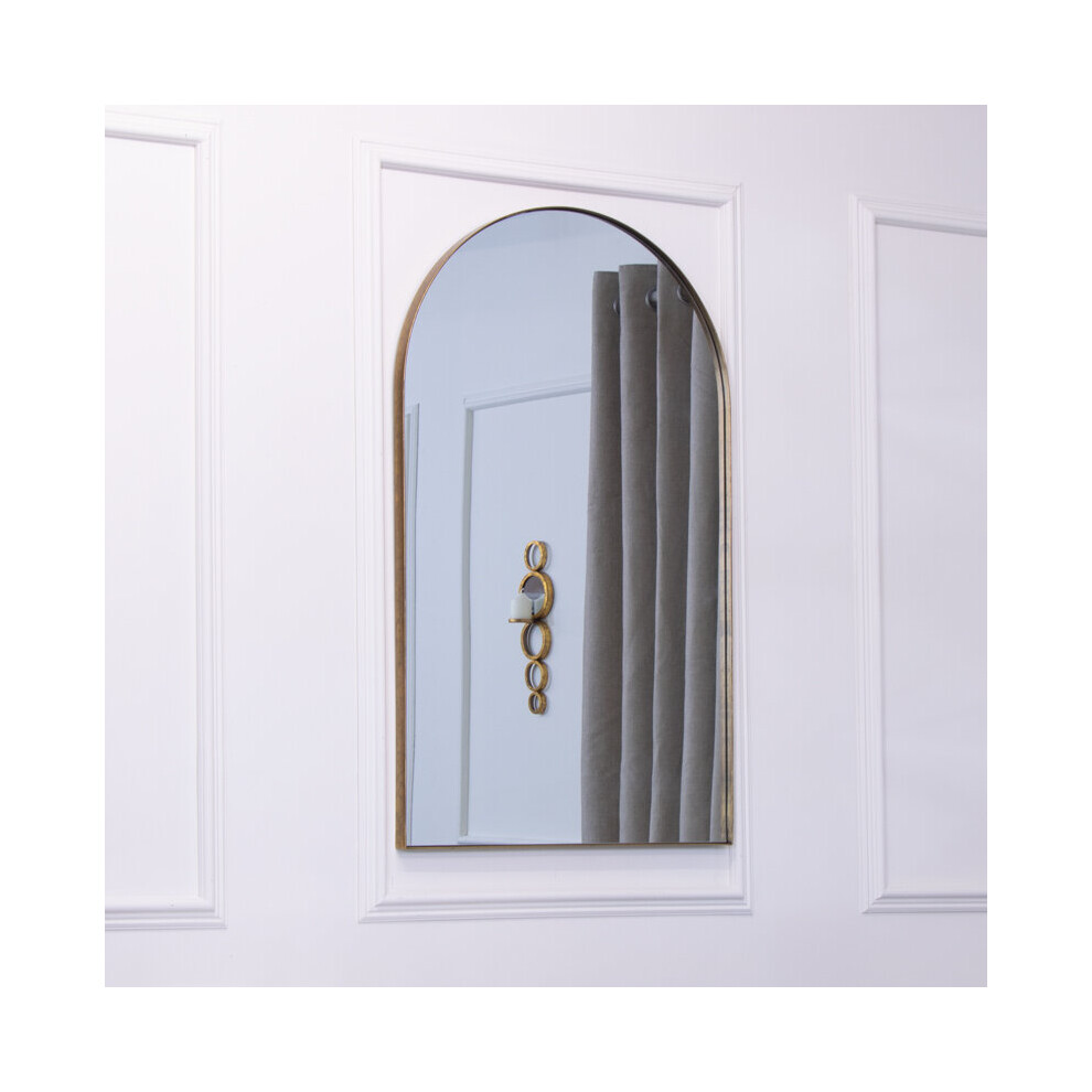 Large Framed Gold Arched Mirror 100cm x 60cm