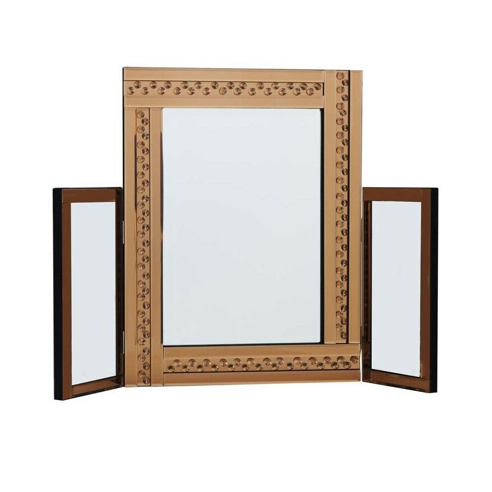Large Glitz Bronze Dressing Table Mirror 62cm Tall All Glass Frame