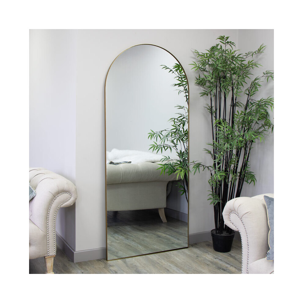 Large Gold Arched Mirror 183cm x 80cm