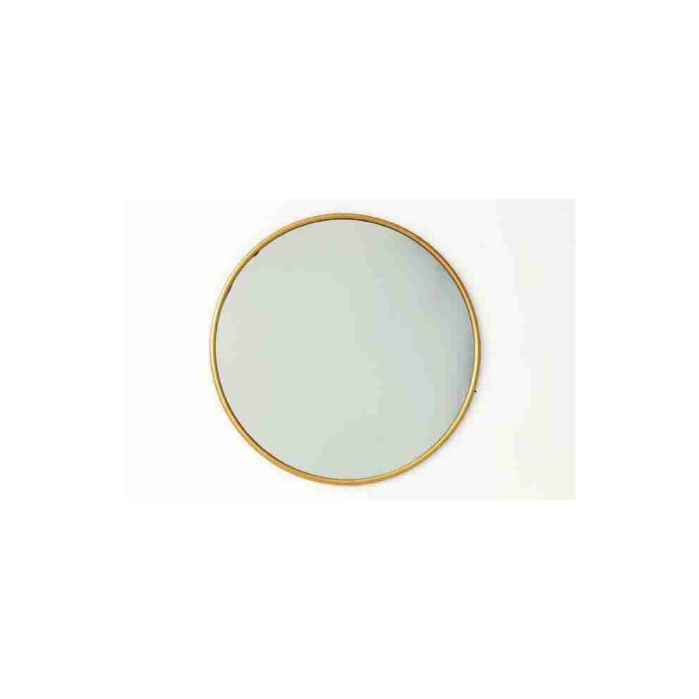 Large Gold Framed Round Geometric Wall Mirror