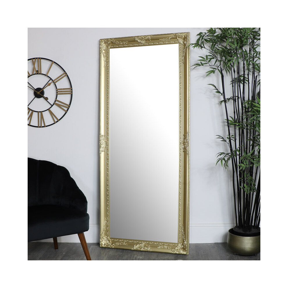 Large Ornate Gold Wall/Floor Mirror 76cm x 176cm