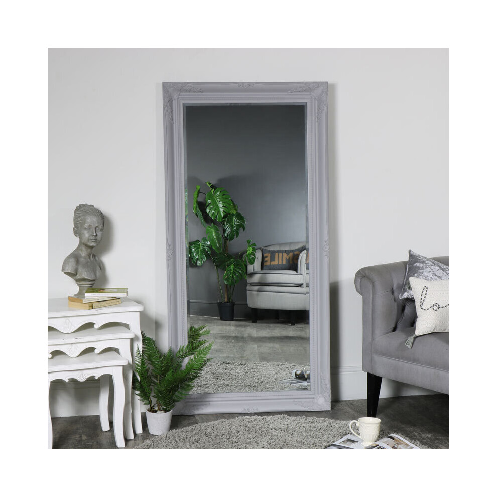 Large Ornate Grey Wall / Floor / Leaner Mirror 158cm x 79cm