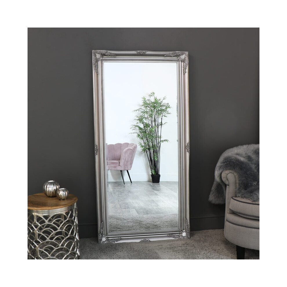 Large Ornate Silver Wall/Floor Mirror 158cm x 78cm