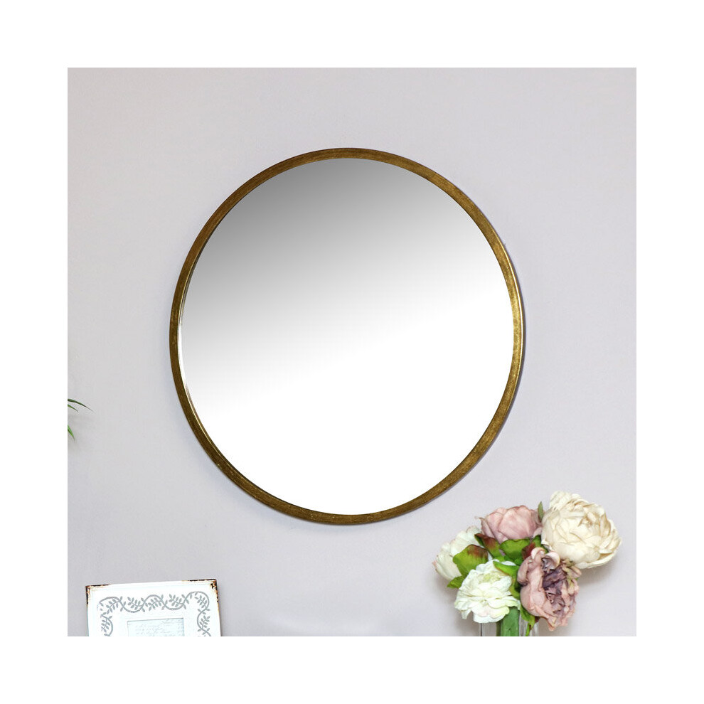 Large Round Gold Wall Mirror 50cm x 50cm