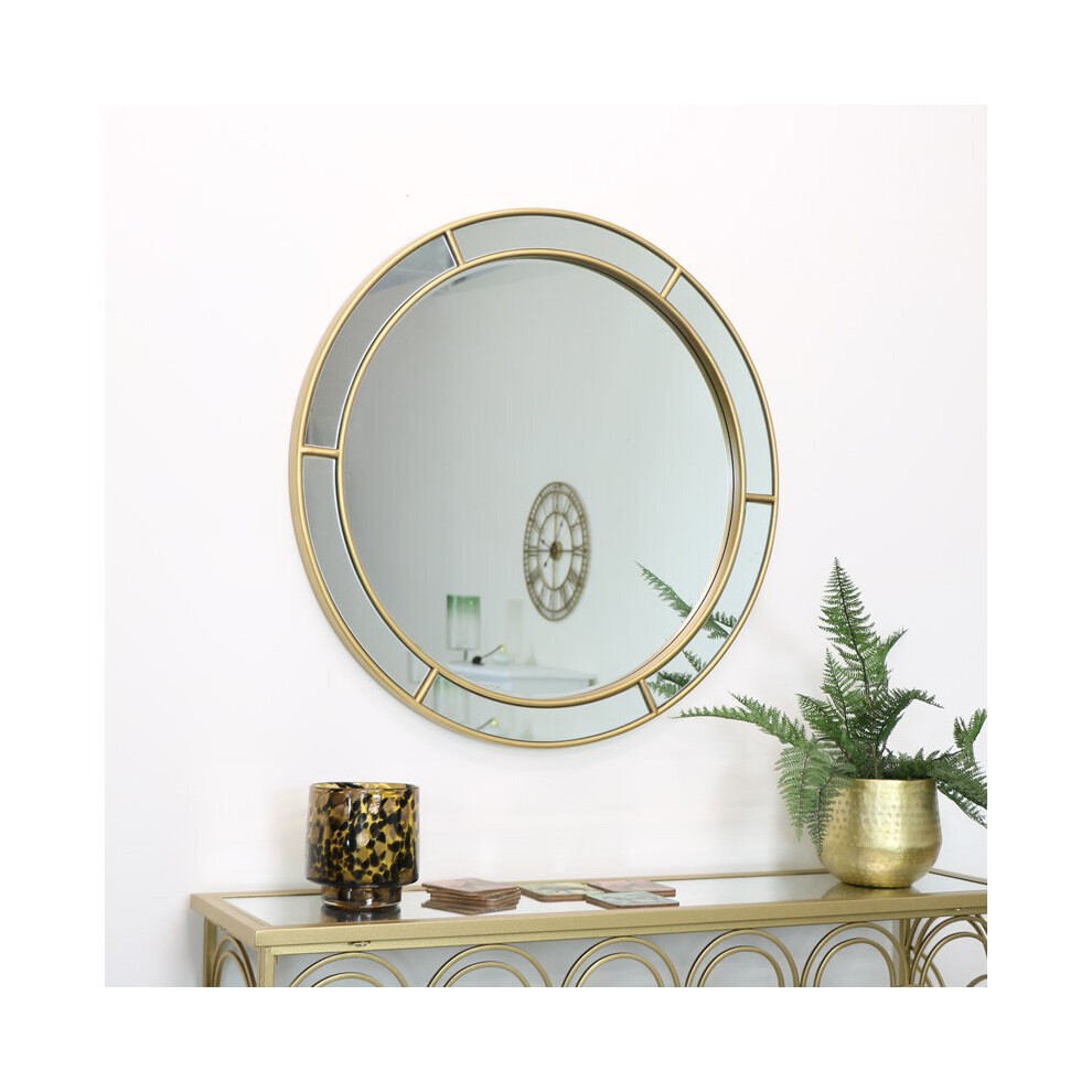 Large Round Gold Window Mirror 80cm x 80cm