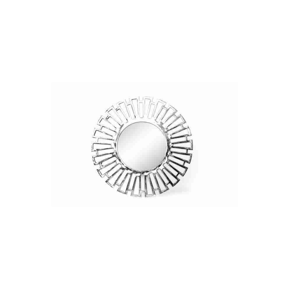 Large Round Sunburst Silver Ornate Wall Hanging Modern Mirror