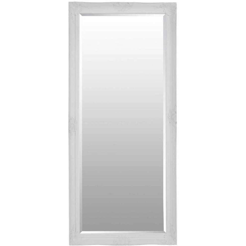 Large White Bevelled Full Length Dressing Wall Mirror 5Ft6 X 2Ft6 168cmX76cm