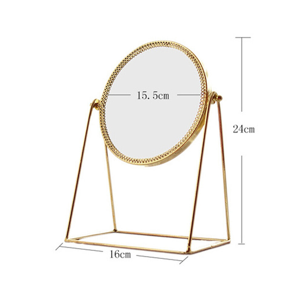 LB10281 European metal home desktop mirror Light retro square round mirror dormitory