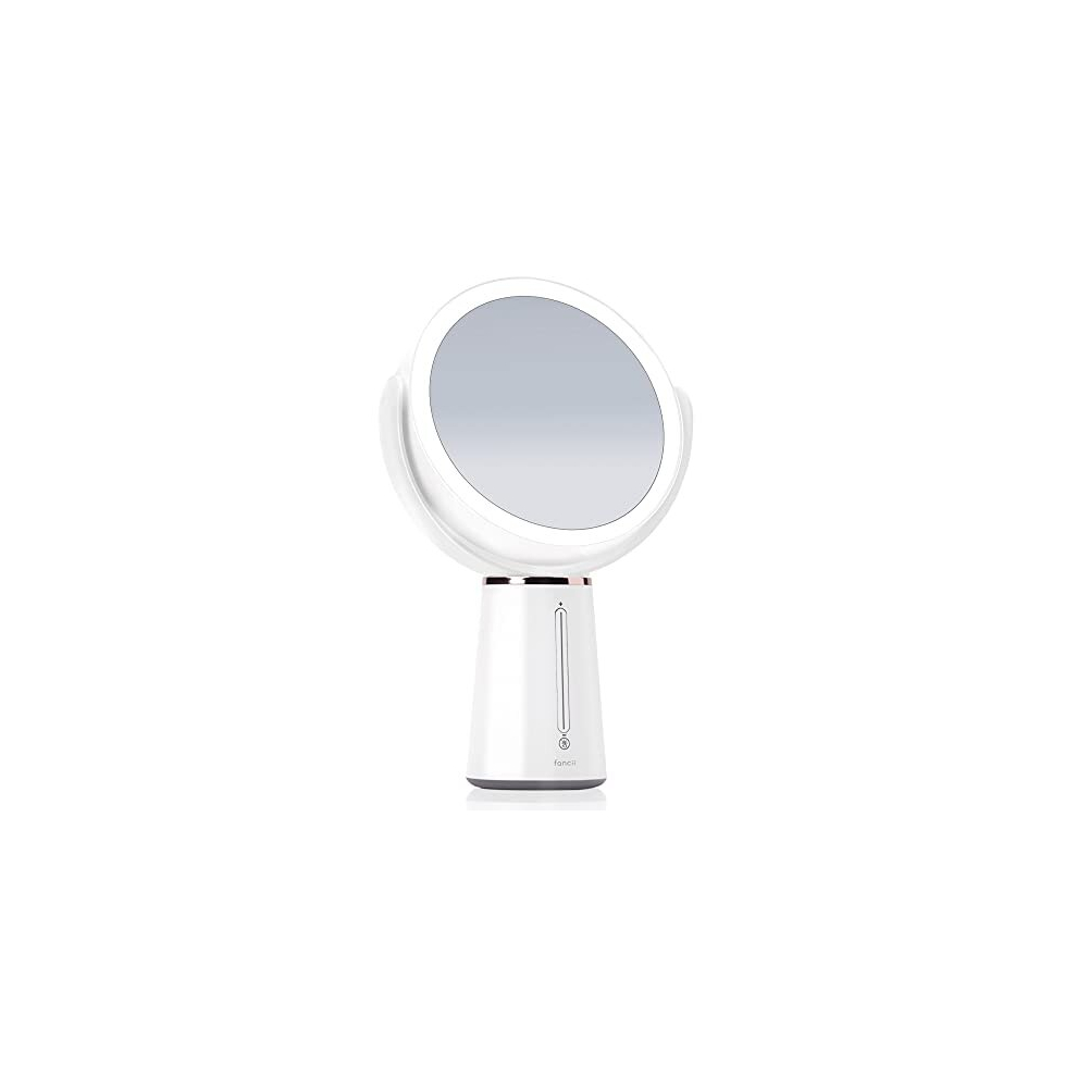 LED Lighted Magnifying Makeup Mirror with Double-Sided 1x/ 10x Magnification, Rechargeable and Adjustable Brightness, Large Tabletop Vanity Mirror
