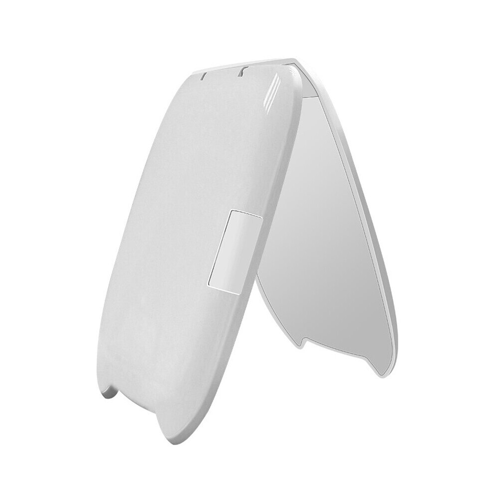 LED Makeup Mirrors with Light Portable Foldable 2X Magnification Touch Screen Cosmetic Mirror Cat Ear Shape 2-Face Hand Mirror
