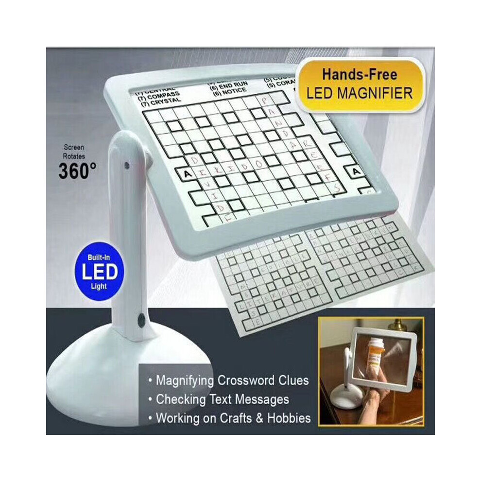 LED Screen Page Magnifier Brighter Reading Viewer Screen Loupe Hands-Free LED Magnifier Give parents