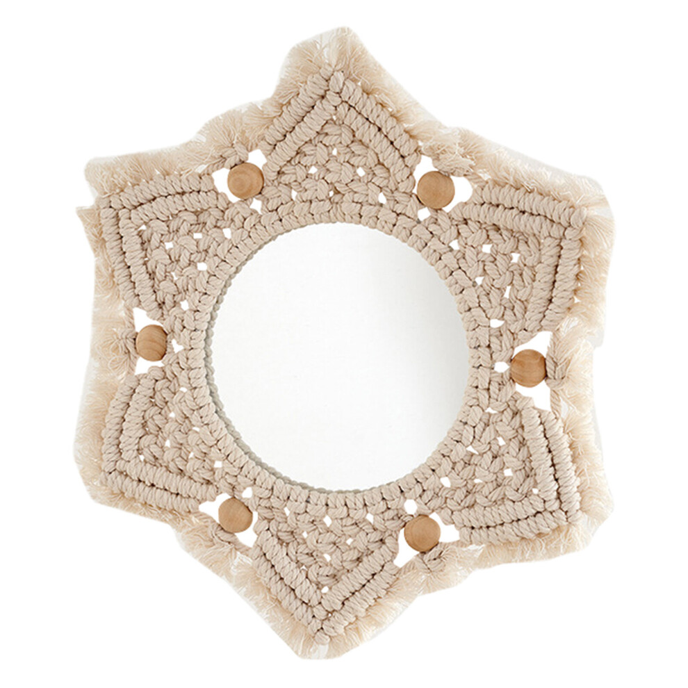 Macrame Mirror Wall Hanging Wall Mirrors Decorative Hanging Mirror For Wall Modern Bohemian Circle Wall Mirror