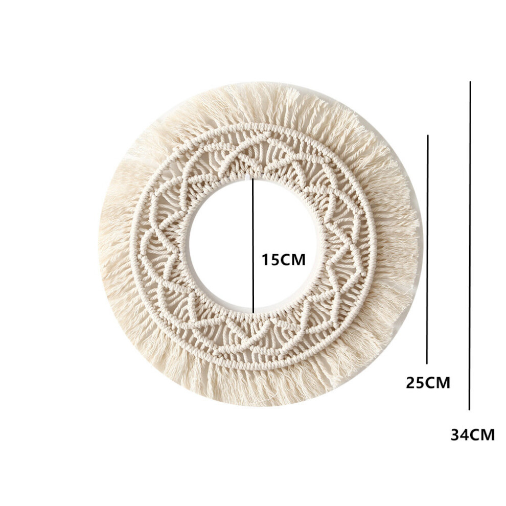 Macrame Round Acrylic Mirror Boho Hand-woven Cotton Rope Wall Handing Living Room Bedroom Christmas Wedding Decor Gift