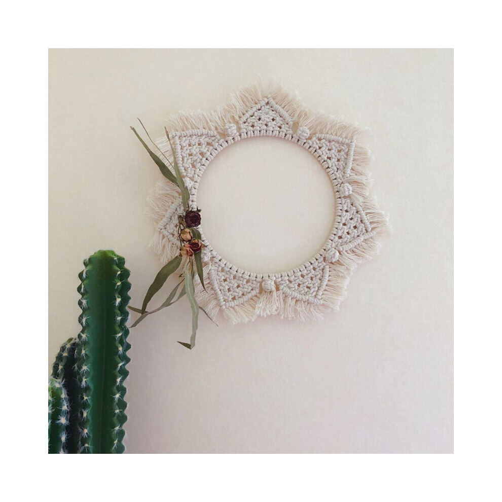 Macrame Wall Mirrors Nordic Wall Decor Mirrors Makeup Hand-made Wall Tapestry Home Porch Mirrors for Home Boho Bathroom Supplier