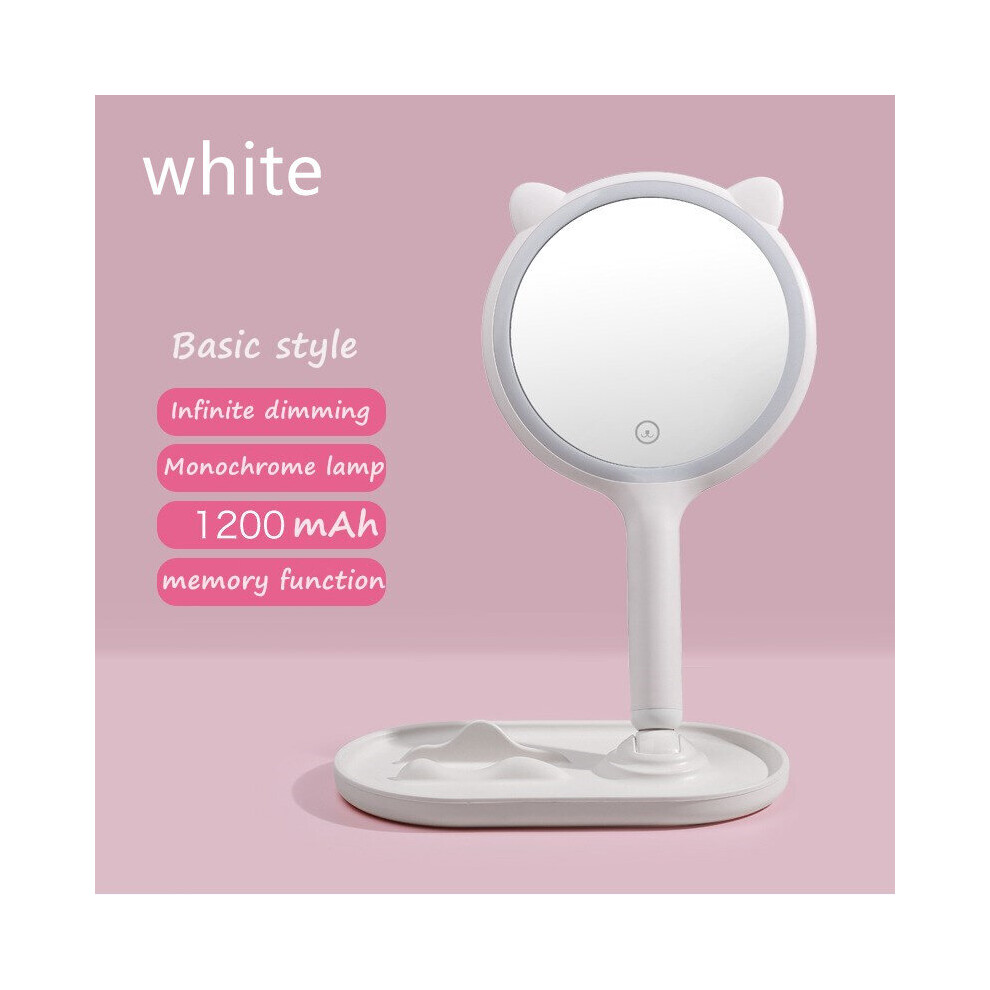 Magnifying Makeup Mirror With Light LED Touch Bright Adjustable Cosmetic Mirrors Desktop With Mobile Phone Holder Lady Girls Gif