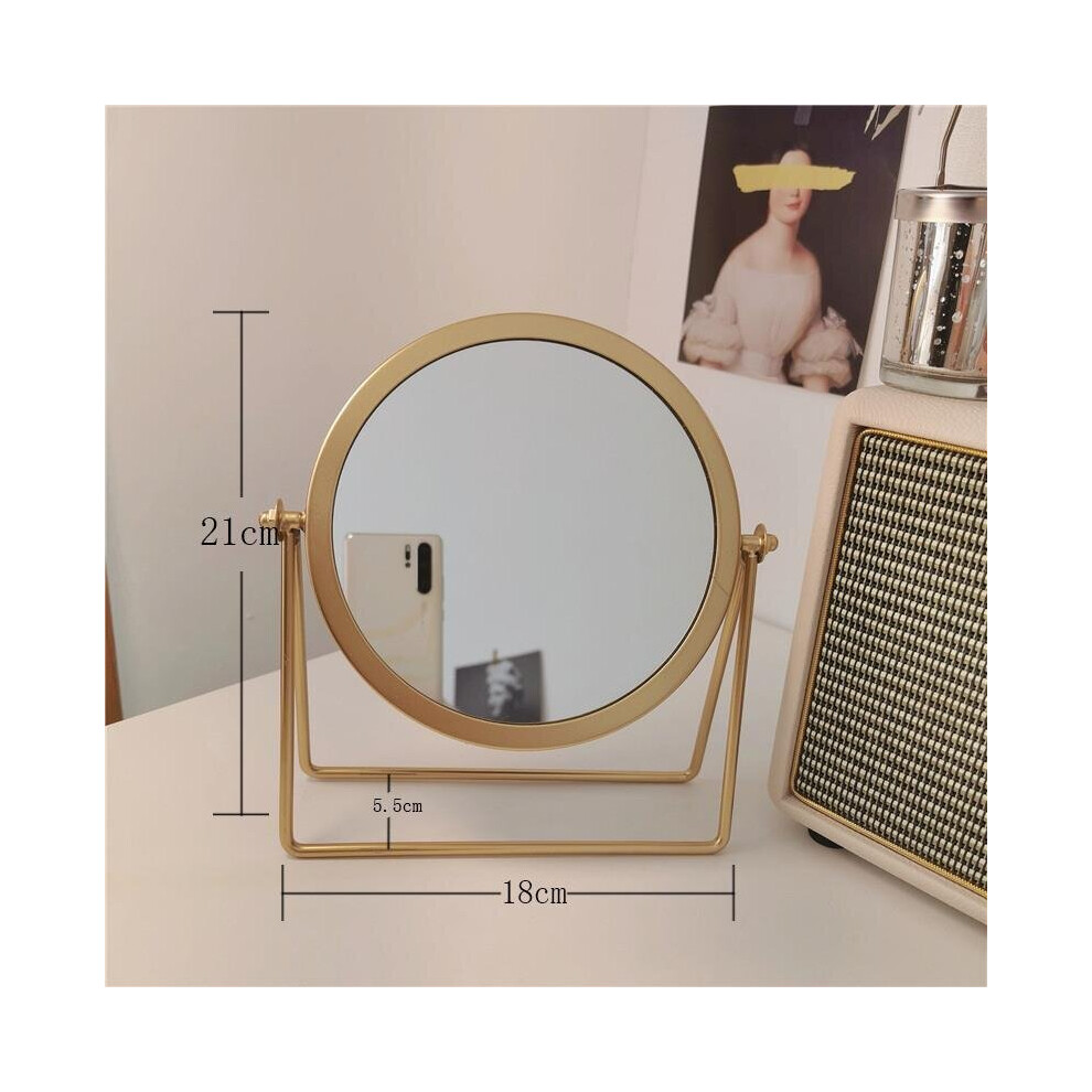 Make Up Mirror Decorative INS Ironwork Rotatable Table Mirrors Students Table Top Dressing Mirrors For Women