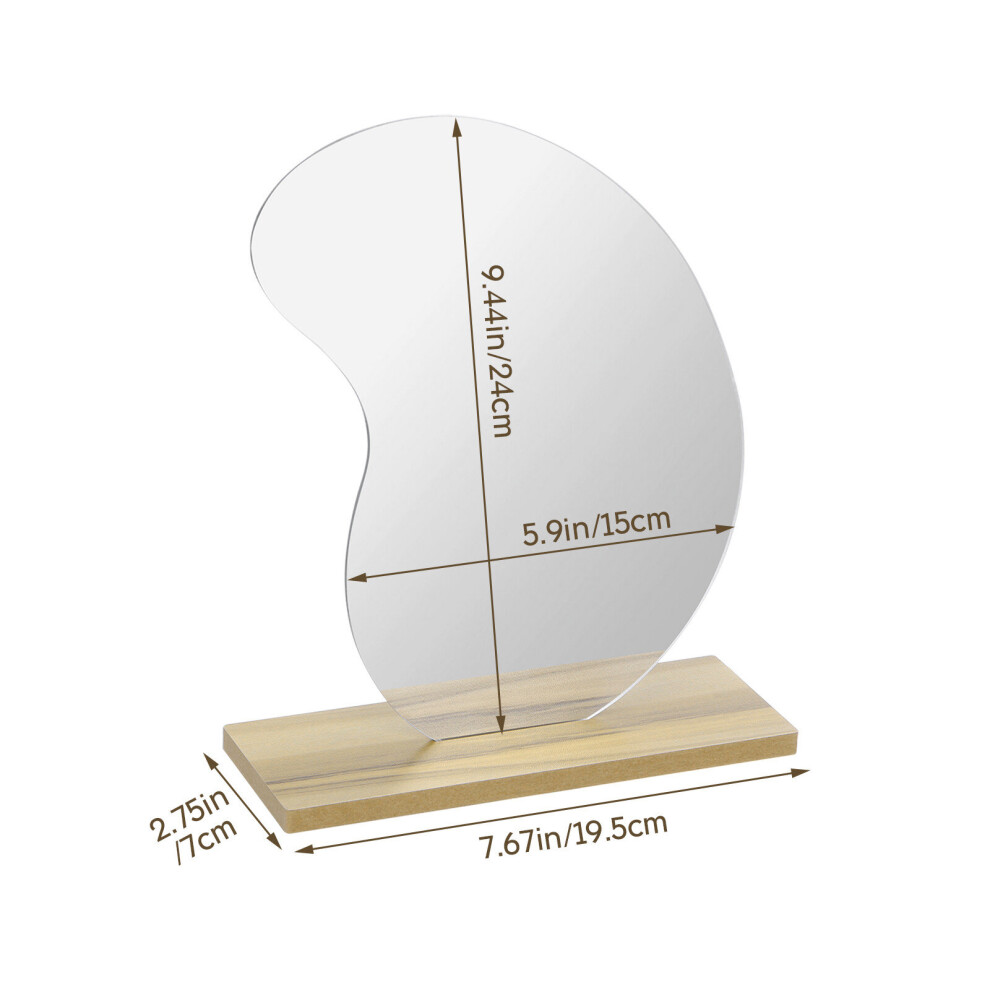 Makeup Mirror Decorative Wooden Base Irregular Tabletop Make Up Mirror Board European Style Home Decoration Beauty Tools