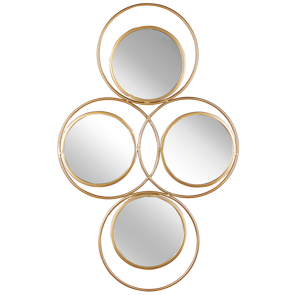 Metal 4-Piece Wall Mirror 50 x 80 cm Gold LESCAR